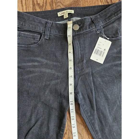 CAbi #517 Black Dark Wash Jeans STRETCH Cropped NWT Women's Size 6 - Picture 8 of 15
